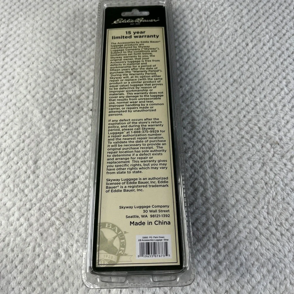 Eddie Bauer Luggage Strap Palm Green Adjustable Suitcase Belt 33693 PG NEW
